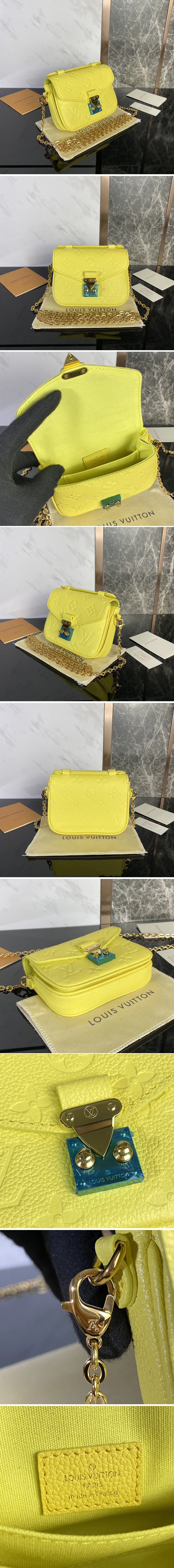 Replica Louis Vuitton M81407 LV Micro Metis Bag on Yellow Monogram Empreinte leather