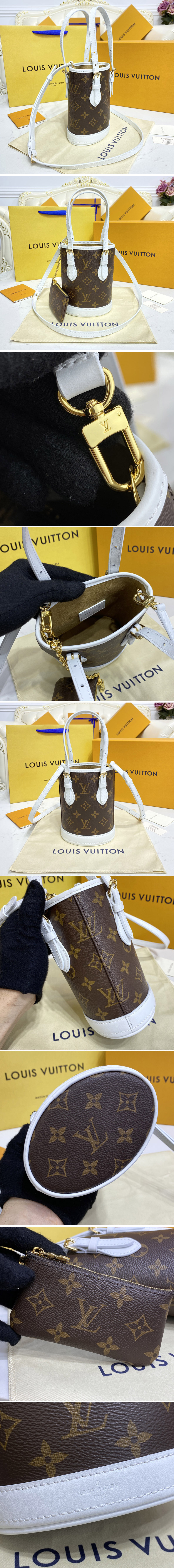 Replica Louis Vuitton M81489 LV Nano Bucket Bag in Monogram Canvas