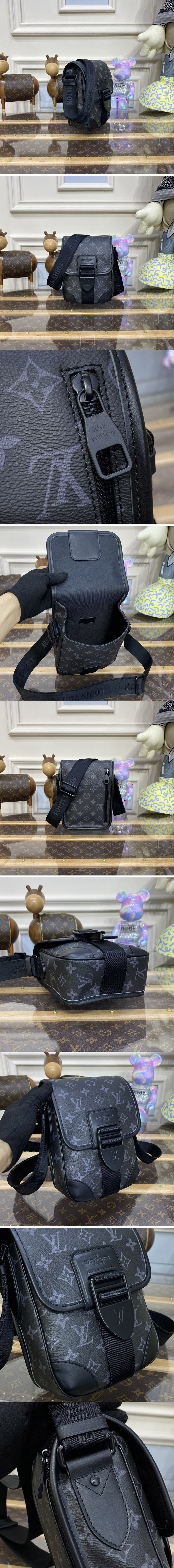 Replica Louis Vuitton M46442 LV Archy Messenger PM bag in Monogram Eclipse canvas