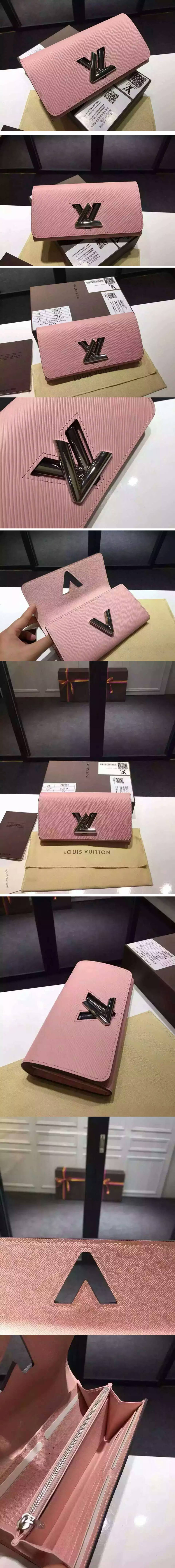 Replica Louis Vuitton M6117N Epi Leather Twist Wallet Pink