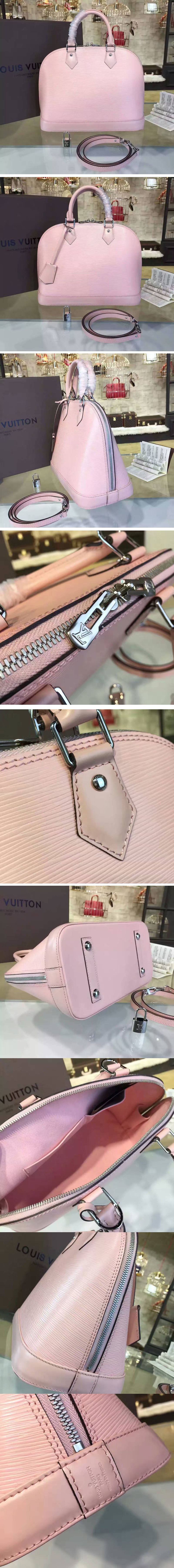 Replica Louis Vuitton M40302 Alma PM Epi Leather Bags Rose Ballerine