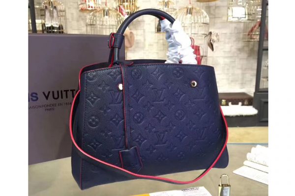 Replica Louis Vuitton M42746 Monogram Empreinte Montaigne MM Blue