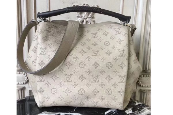 Replica Louis Vuitton M50059 Babylone PM Mahina Calfskin Leather Bags Ivory