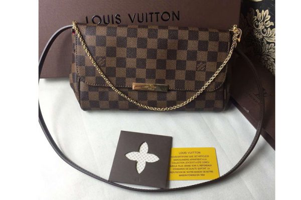 Replica Louis Vuitton N41129 Favorite MM Damier Ebene Canvas Bags