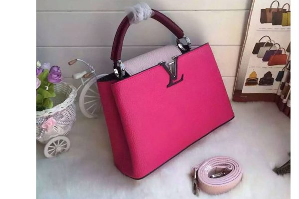 Replica Louis Vuitton M94517 Cobalt Capucines BB Bags Peach