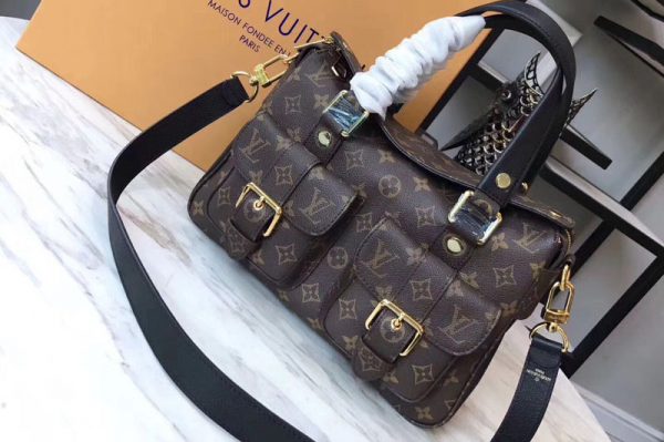 Replica Louis Vuitton M43482 Monogram Canvas Manhattan Bags Noir