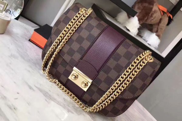 Replica Louis Vuitton N64418 Damier Ebene Canvas Wight Bags Bordeaux