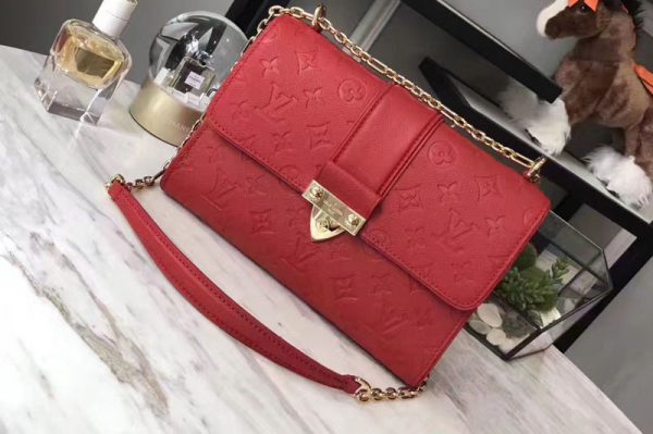 Replica Louis Vuitton M43394 Monogram Empreinte Saint Sulpice PM Bag Red