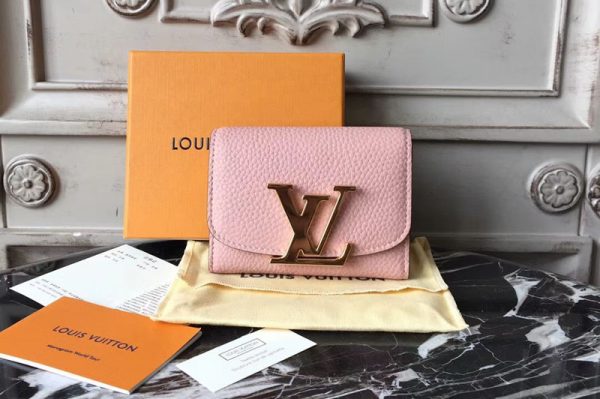 Replica Louis Vuitton M58196 Taurillon Leather Capucines Wallet Pink