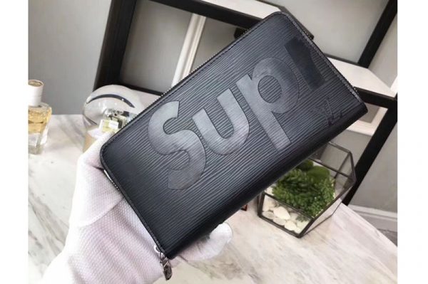 Replica Louis Vuitton M60305 Epi Leather Supreme X Zippy Wallet Noir