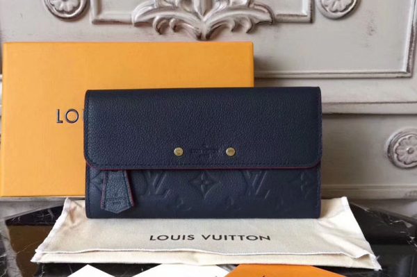 Replica Louis Vuitton M61833 Pont-neuf Wallet Monogram Empreinte Marine rouge