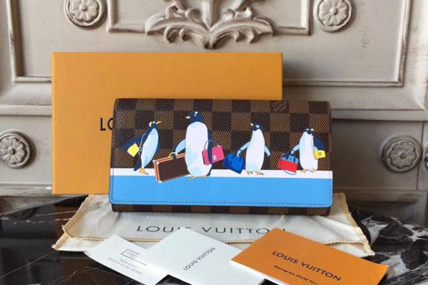 Replica Louis Vuitton M62086 Monogram Canvas Sarah Wallet Blue