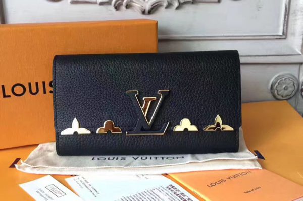 Replica Louis Vuitton M64551 Capucines Wallet Taurillon Leather Black