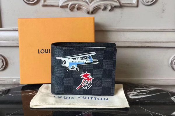 Replica Louis Vuitton N62663 Damier Graphite Canvas Multiple Wallet