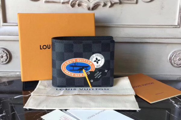 Replica Louis Vuitton N64439 Damier Graphite Canvas Multiple Wallet