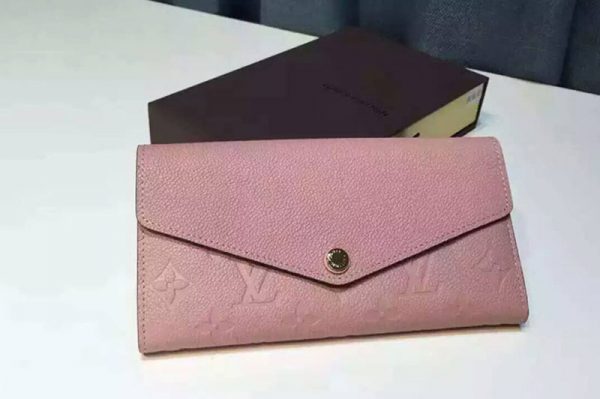 Replica Louis Vuitton M61291 Monogram Empreinte Sarah Wallet Rose Ballerine