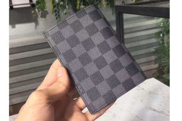 Replica Louis Vuitton N64411 Passport Cover Damier Graphite Canvas