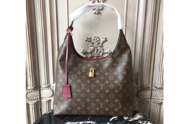 Replica Louis Vuitton M43547 Flower Hobo Monogram Canvas Bags Bordeaux