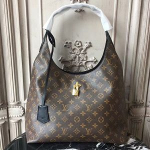 Replica Louis Vuitton M43545 Flower Hobo Monogram Canvas Bags Black