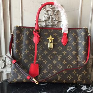 Replica Louis Vuitton M43553 Flower Tote Monogram Canvas Bags Red