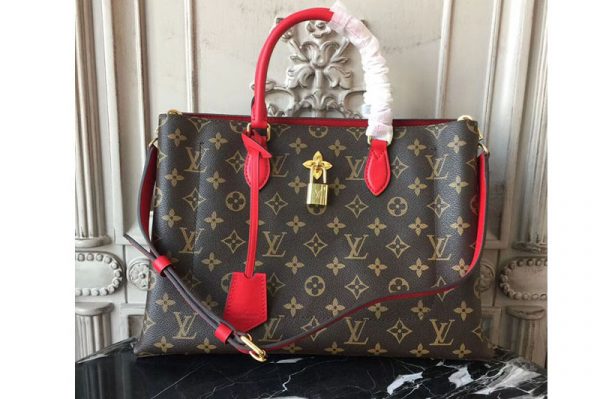 Replica Louis Vuitton M43553 Flower Tote Monogram Canvas Bags Red