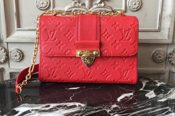 Replica Louis Vuitton M44240 Saint Sulpice BB Monogram Empreinte Bags Red