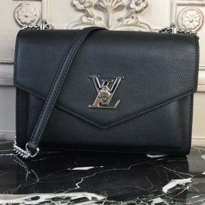 Replica Louis Vuitton M51418 Mylockme BB Lockme Calf Leather Bags Black