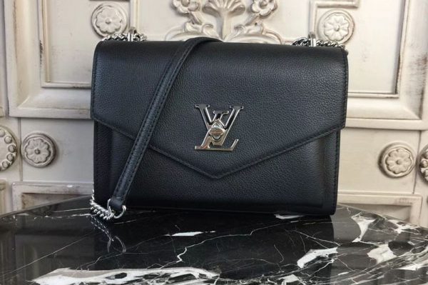 Replica Louis Vuitton M51418 Mylockme BB Lockme Calf Leather Bags Black