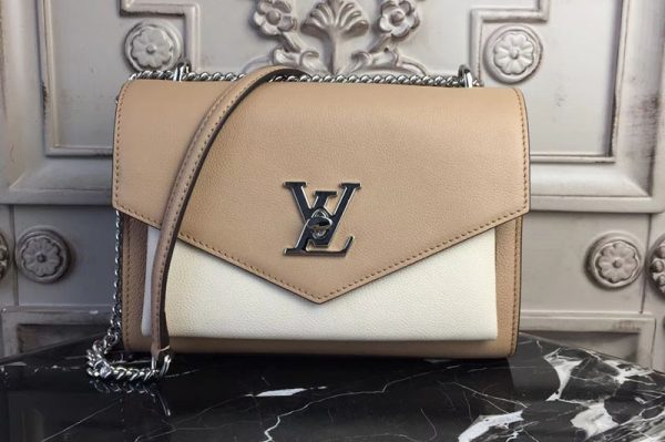 Replica Louis Vuitton M51424 Mylockme BB Lockme Calf Leather Bags White/Cream