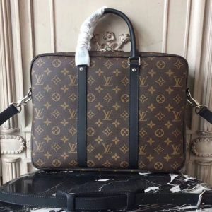 Replica Louis Vuitton M52005 Porte Documents Voyage PM Monogram Macassar Canvas Bags