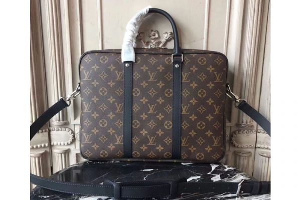 Replica Louis Vuitton M52005 Porte Documents Voyage PM Monogram Macassar Canvas Bags