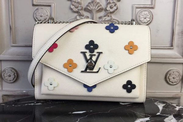 Replica Louis Vuitton M53080 Mylockme BB Lockme Calf Leather Bags Flower Beige