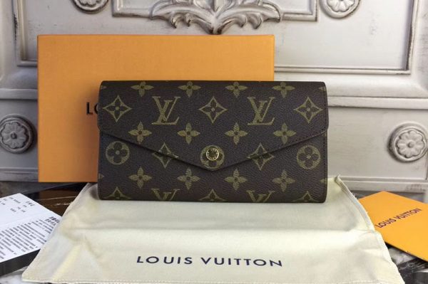 Replica Louis Vuitton M60531 Monogram Canvas Sarah Wallets Brown