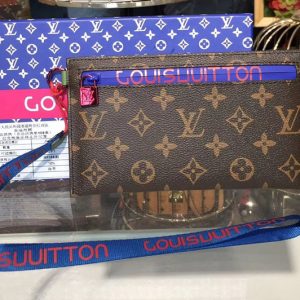 Replica Louis Vuitton M68004 Ribbon Pouches MM Monogram Canvas Brown