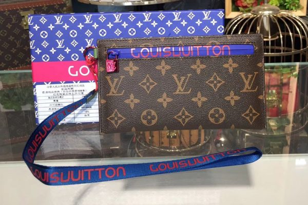 Replica Louis Vuitton M68004 Ribbon Pouches MM Monogram Canvas Brown