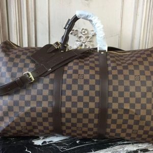 Replica Louis Vuitton N41414 Keepall Bandouliere 55 Damier Ebene Canvas Bags