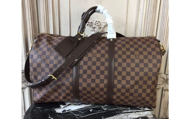 Replica Louis Vuitton N41428 Keepall Bandouliere 45 Damier Ebene Canvas Travel Bags