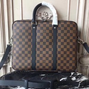 Replica Louis Vuitton N41466 Porte-documents Voyage PM Damier Ebene Canvas Bags