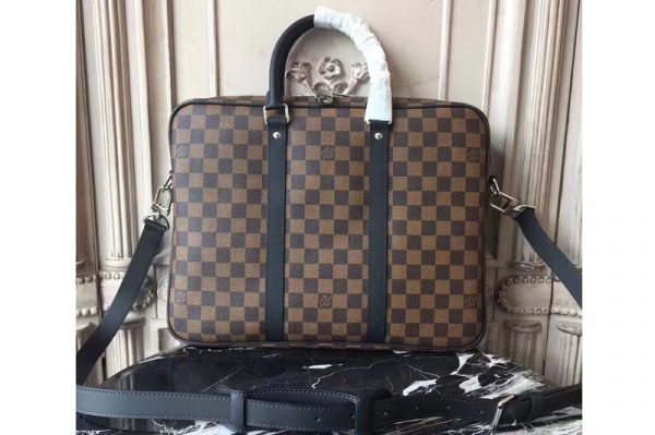 Replica Louis Vuitton N41466 Porte-documents Voyage PM Damier Ebene Canvas Bags