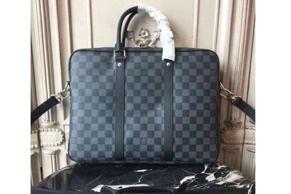 Replica Louis Vuitton N41478 Porte-documents Voyage PM Damier Graphite Canvas Bags