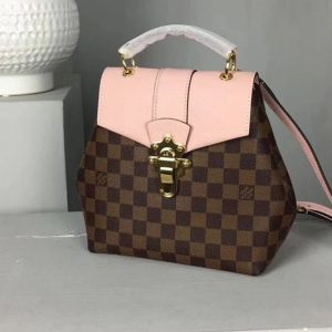 Replica Louis Vuitton N42262 Damier Ebene Canvas Clapton Backpack Pink