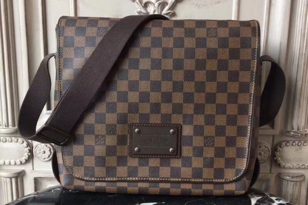 Replica Louis Vuitton N51211 Damier Ebene Canvas Brooklyn MM Bags