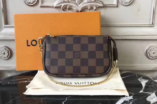 Replica Louis Vuitton N58009 Mini Pochette Accessoires Damier Ebene Canvas