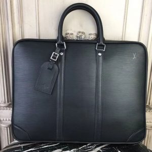 Replica Louis Vuitton M41142 Porte Documents Voyage Epi Leather Bags Black