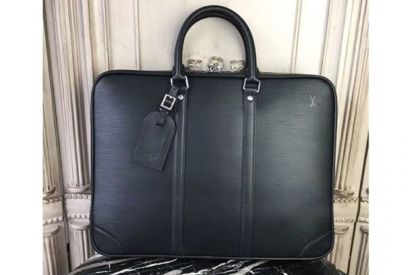 Replica Louis Vuitton M41142 Porte Documents Voyage Epi Leather Bags Black