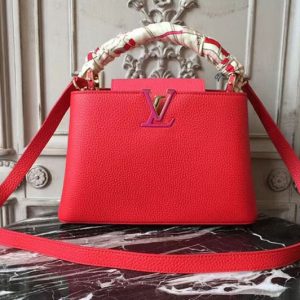 Replica Louis Vuitton M94754 Capucines BB Taurillon Leather Bags Red