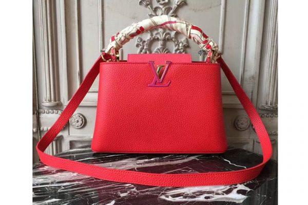 Replica Louis Vuitton M94754 Capucines BB Taurillon Leather Bags Red