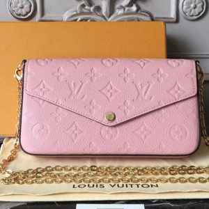 Replica Louis Vuitton M64065 Monogram Empreinte Pochette Felicie Bags Pink