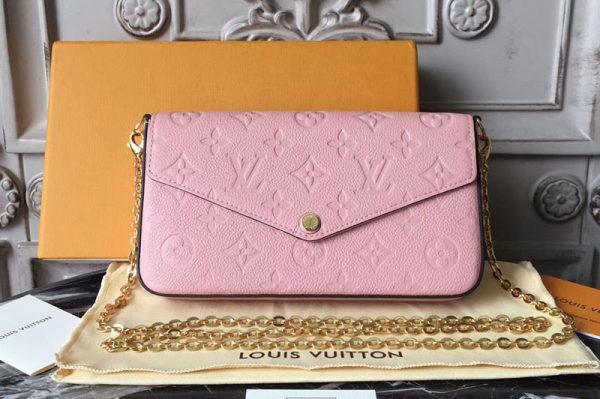 Replica Louis Vuitton M64065 Monogram Empreinte Pochette Felicie Bags Pink