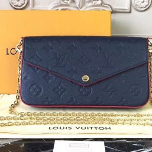 Replica Louis Vuitton M64099 Monogram Empreinte Pochette Felicie Bags Blue